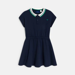 Robe polo unie bleu marine...