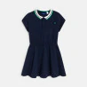 Robe polo unie bleu marine Fille