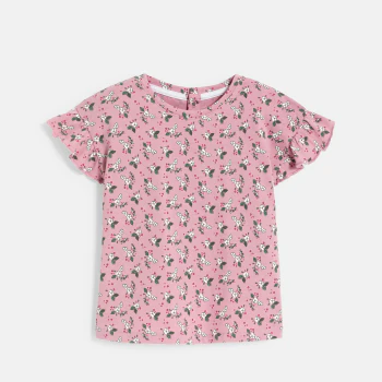 T-shirt flamants cœur rose bébé fille