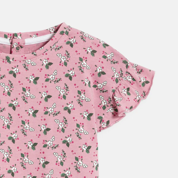 T-shirt flamants cœur rose bébé fille