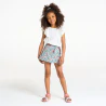 Jupe-short en jersey fleuri fille