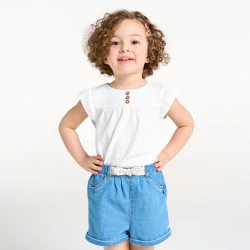 Blouse coton seersucker blanc bébé fille