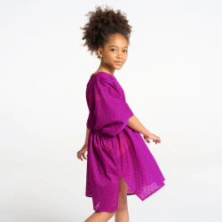 Robe de plage unie coloris violet Fille