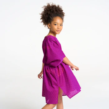 Robe de plage unie coloris violet Fille