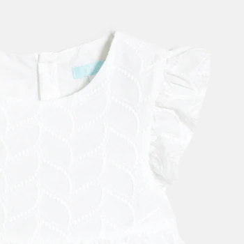 Robe chic brodée blanc bébé fille