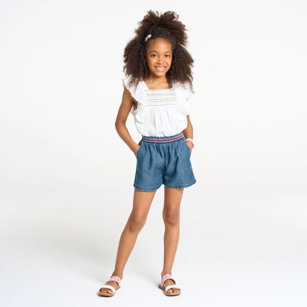 Short en jean light bleu Fille