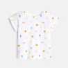 T-shirt manches smockées blanc bébé fille