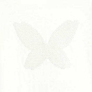 T-shirt blanc motif papillon brodé Fille