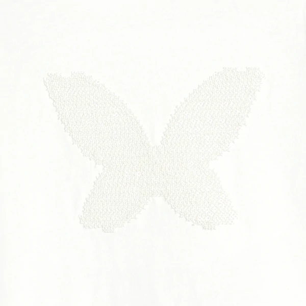 T-shirt blanc motif papillon brodé Fille