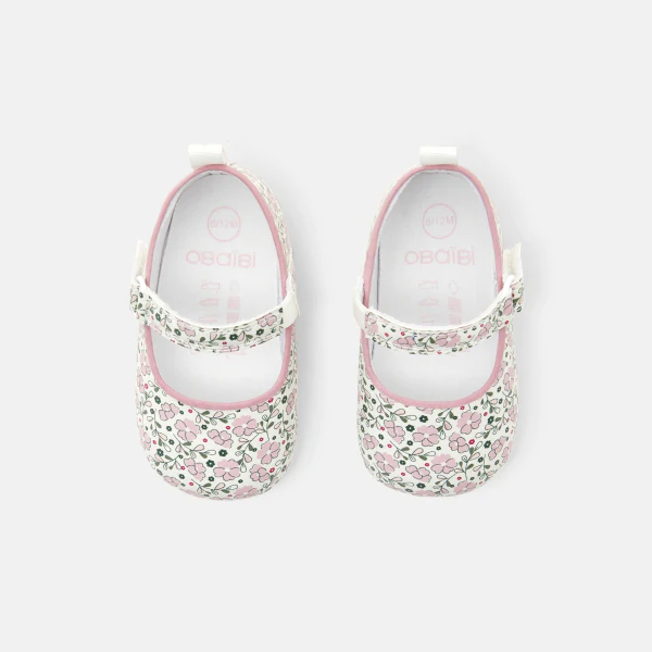 Ballerines en coton fleuri bébé fille