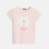 T-shirt motif fleur rose pastel Fille