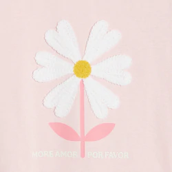 T-shirt motif fleur rose...