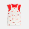 Robe salopette fruits et tee-shirt rouge bébé fille