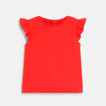 Robe salopette fruits et tee-shirt rouge bébé fille