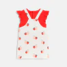 Robe salopette fruits et tee-shirt rouge bébé fille