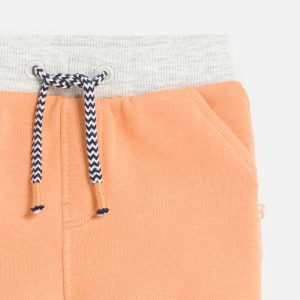 Short en maille taille élastiquée orange bébé fille