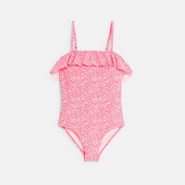 Maillot de bain 1 pièce imprimé rose Fille