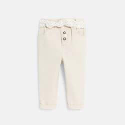 Pantalon taille haute beige...