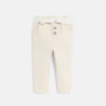 Pantalon taille haute beige bébé fille