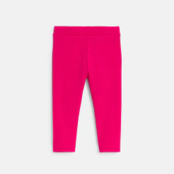 Legging uni rose bébé fille