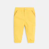 Pantalon coton fantaisie bas resserré jaune bébé garçon