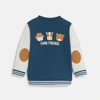 Veste teddy animaux bleu bébé garçon