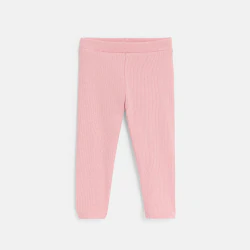 Legging uni rose bébé fille