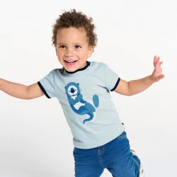 T-shirt sensoriel loutre bleu clair bébé garçon