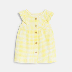 Robe seersucker vichy jaune...