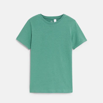 T-shirt basique manches courtes vert garçon