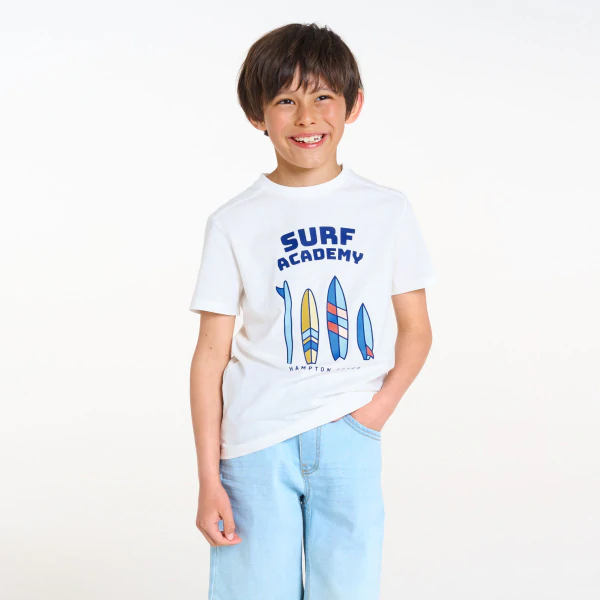 T-shirt motif surf blanc Garçon