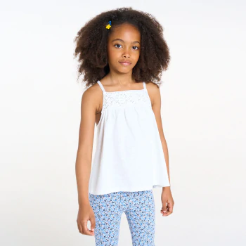 Débardeur détail crochet blanc Fille