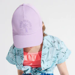 Casquette brodée mauve Fille