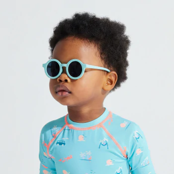 Lunettes de soleil rondes bleu bébé garçon