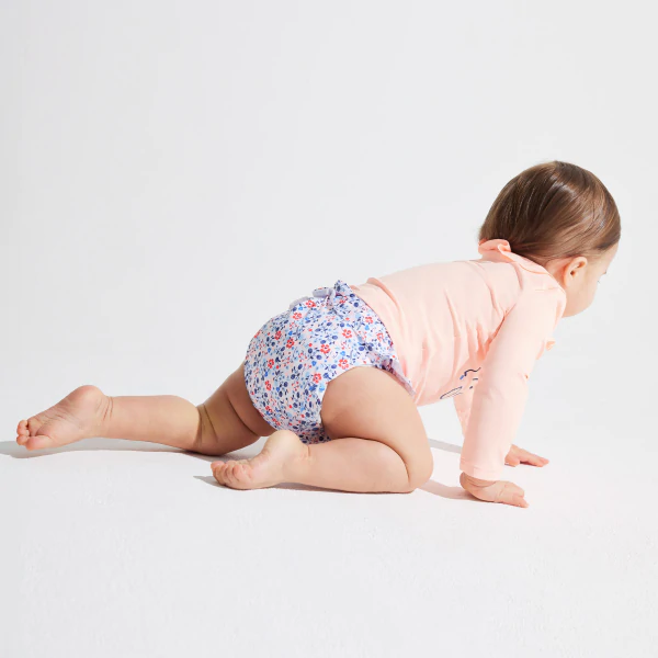 Culotte de bain à volants rose bébé fille (lot de 2)