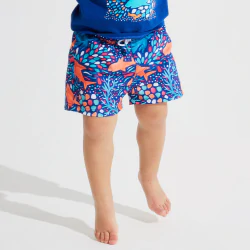 Short de bain imprimé motif requin bleu Garçon