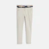 Pantalon chino ceinturé en toile beige garçon