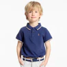 Polo manches courtes en coton piqué bleu marine Garçon