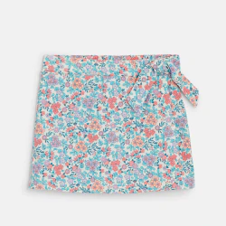 Jupe-short en jersey fleuri...