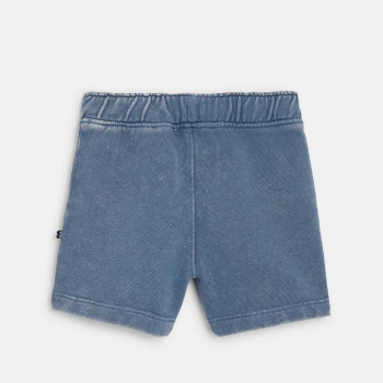 Short coton fantaisie denim bleu bébé fille