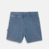 Short coton fantaisie denim bleu bébé fille