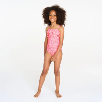 Maillot de bain 1 pièce imprimé rose Fille