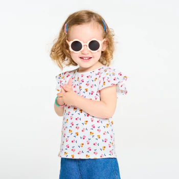 T-shirt fleuri blanc bébé fille