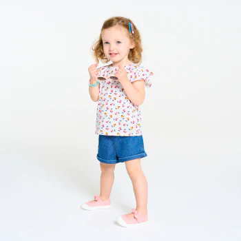 T-shirt fleuri blanc bébé fille