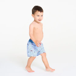 Short de bain anti UV rayé bleu bébé garçon