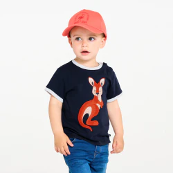 T-shirt sensoriel kangourou bleu foncé bébé garçon