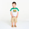 T-shirt tigre colorblock blanc vert bébé garçon