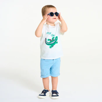 T-shirt lézard blanc bébé garçon