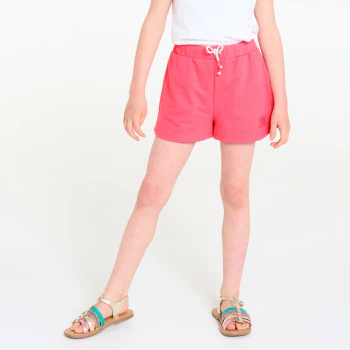 Short en molleton uni rose Fille