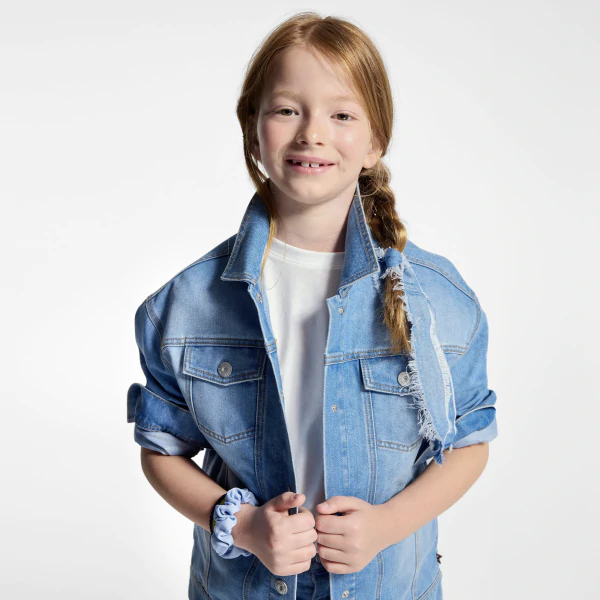 Veste en jean bleu Fille